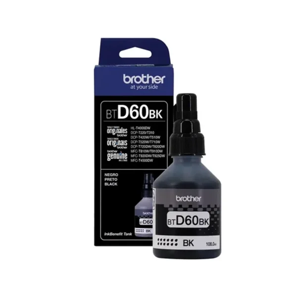 Tinta Brother Btd60bk Negro Original Cont. 108 ML