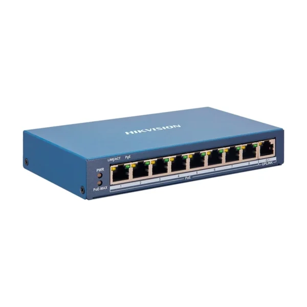 HIKVISION DS-3E1309P-EI/M Switch Smart Administrable 8 Puertos PoE 10/100 1Uplink Gigabit Watchdog L2 60W