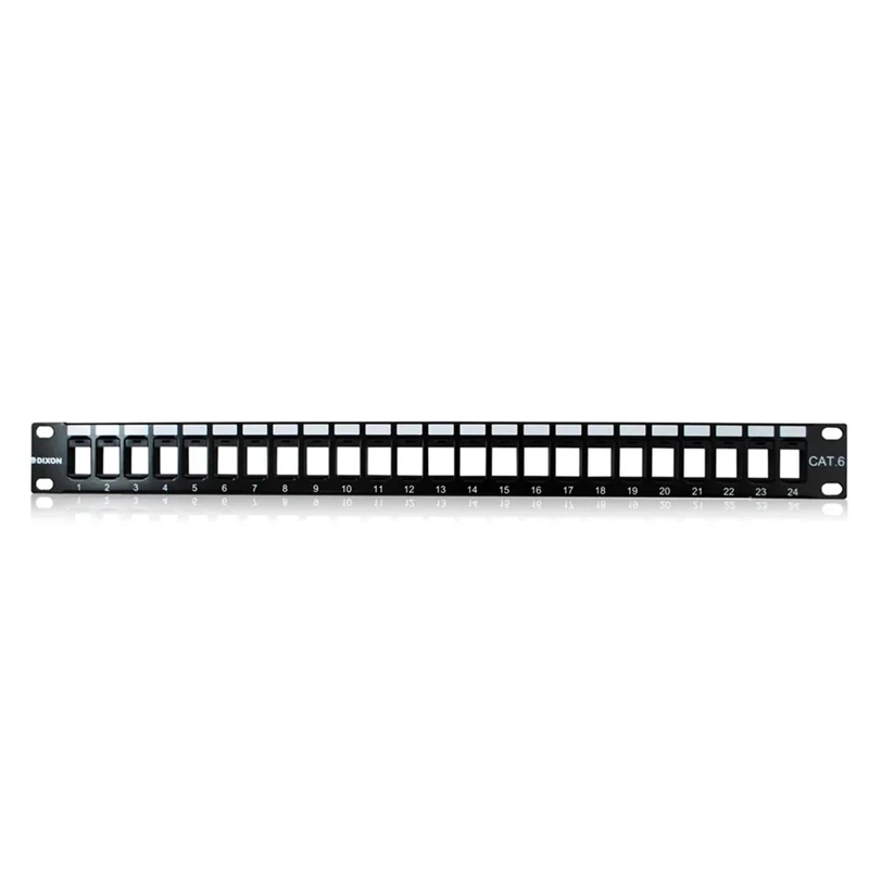 DIXON PKJ24-C6-A/BK Patch panel Cat 6 modular 24 Puertos vacío